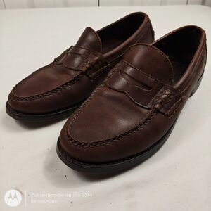 Men's EDDIE BAUER Shoes Brown Leather Penny Loafer US Size 9.5
